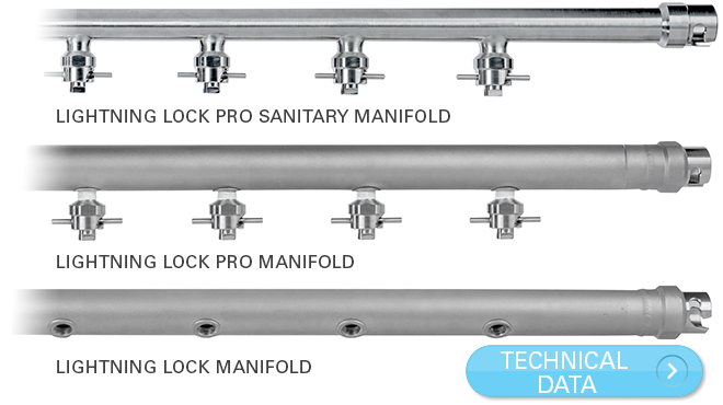 three lightning lock manifolds